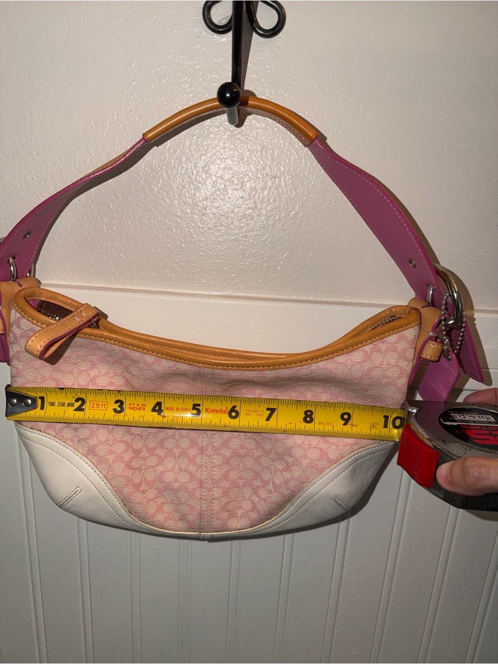 Vintage Y2K Coach 6351 Soho Mini Signature Hobo Bag – Pink/White Jacquard - Picture 14 of 16